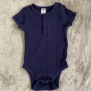Navy blue ribbed Baby onesie- Old Navy- 3-6m